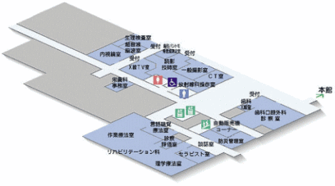 広野高原病院1Fフロアー病棟MAP